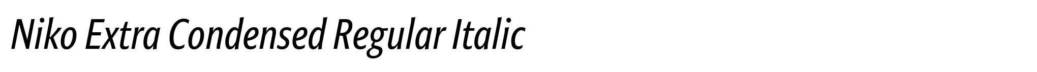Niko Extra Condensed Regular Italic image